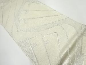 アンティーク　檜扇に古典柄模様織出し袋帯（材料）